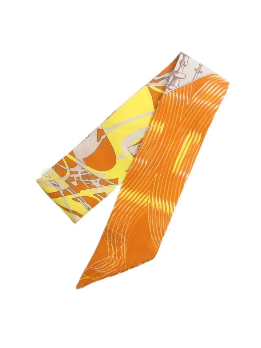 Hermes Mors Et Bouteilles Scarf Silk Yellow